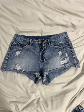 Blank NYC Distressed Denim Jean Shorts - Blue